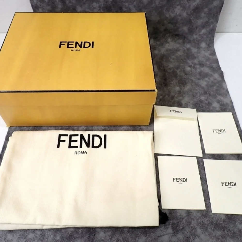 Fendi  FF Chenille Velvet D'Orsey Pumps Black and Blue Patterned Heels - Picture 5 of 5